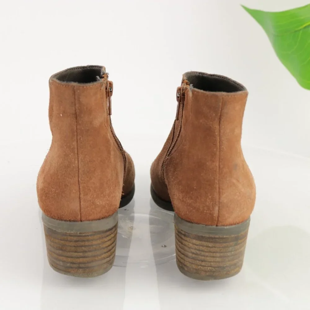 Blondo Womens Maddie Boot Size 8 Waterproof Caramel‎ Tan Suede Block Heel Bootie